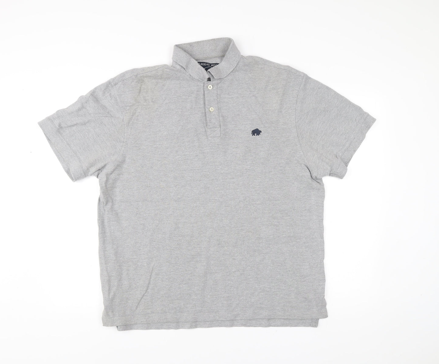 Raging Bull Men's Grey Polo Shirt XL Cotton Blend Casual