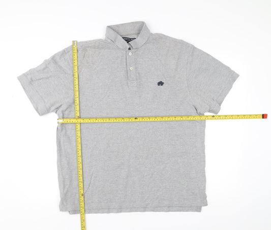 Raging Bull Men's Grey Polo Shirt XL Cotton Blend Casual