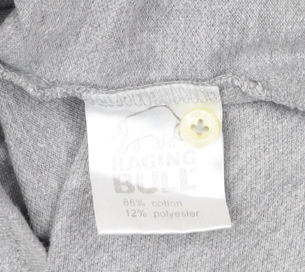 Raging Bull Men's Grey Polo Shirt XL Cotton Blend Casual