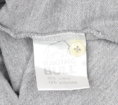 Raging Bull Men's Grey Polo Shirt XL Cotton Blend Casual