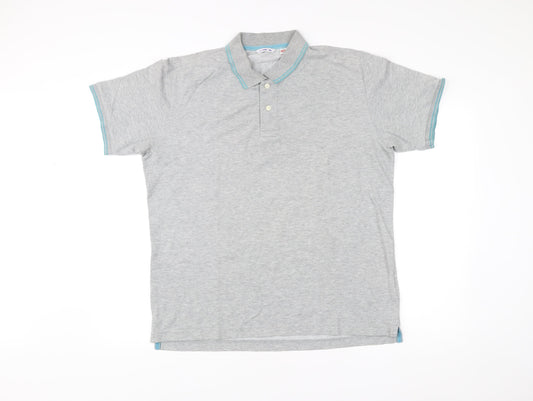 Uniqlo Men’s Grey Polo Shirt Size L Short Sleeve Cotton Blend