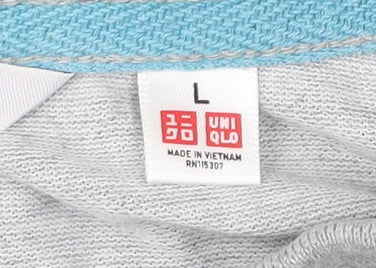 Uniqlo Men’s Grey Polo Shirt Size L Short Sleeve Cotton Blend