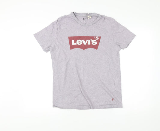 Levi's Men's Grey Logo Graphic Cotton T-Shirt Size M