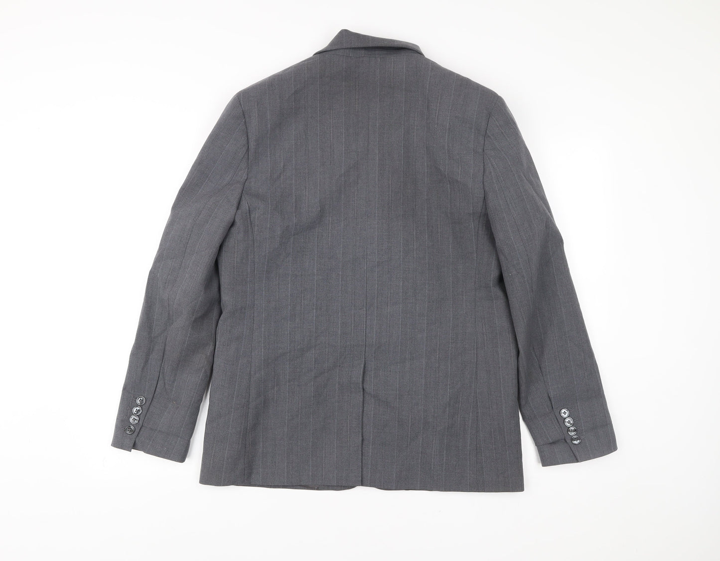 MNG Men’s Grey Striped Blazer Jacket Size S Regular Fit Smart