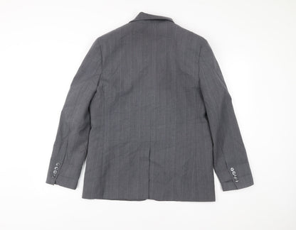MNG Men’s Grey Striped Blazer Jacket Size S Regular Fit Smart