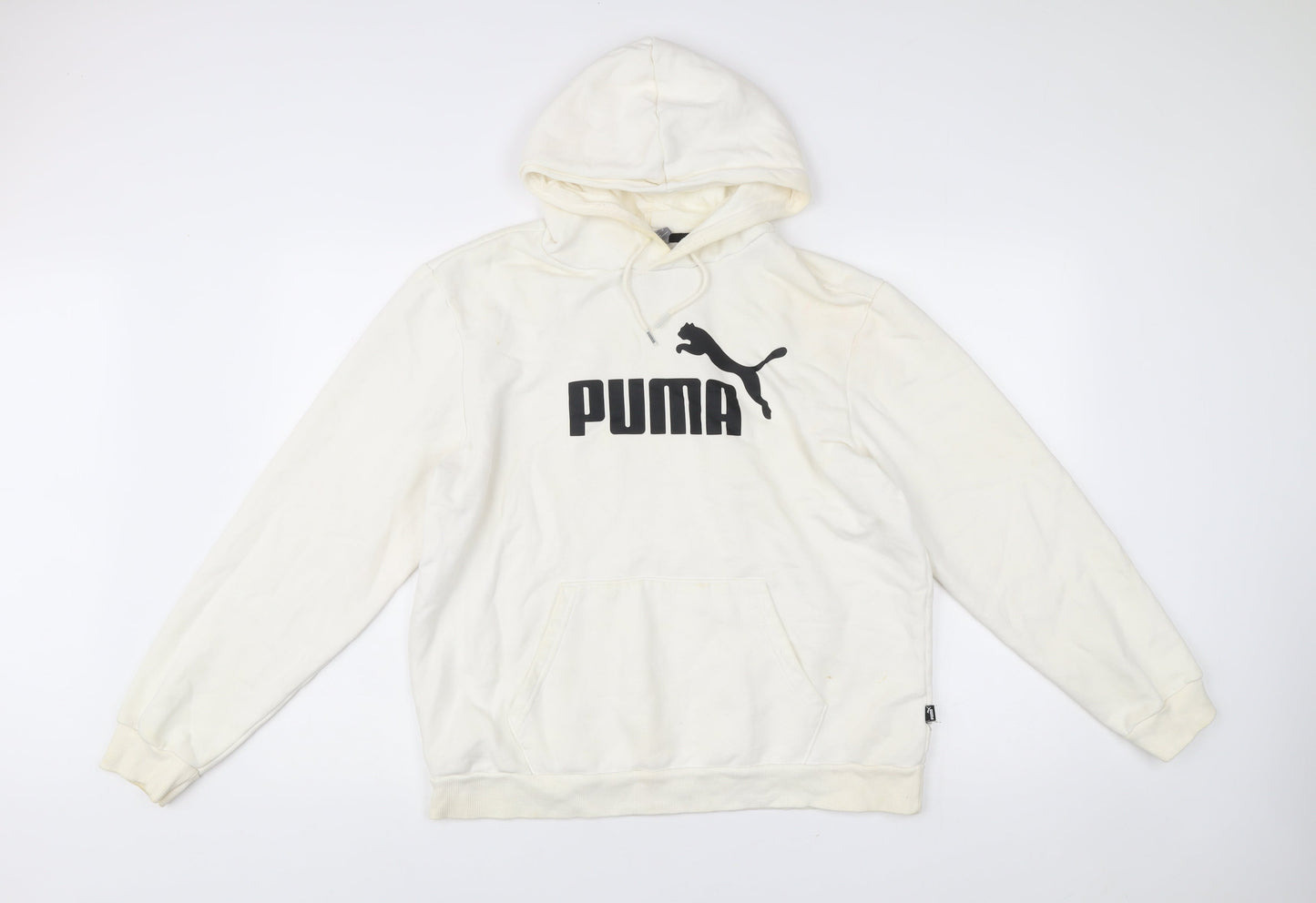 Mens UK Size L PUMA White Pullover Hoodie