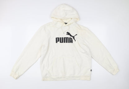 Mens UK Size L PUMA White Pullover Hoodie