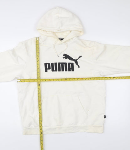 Mens UK Size L PUMA White Pullover Hoodie