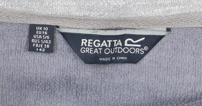 Regatta Womens Grey Full Zip Hoodie Sweatshirt Size 14 Outdoor Jacket