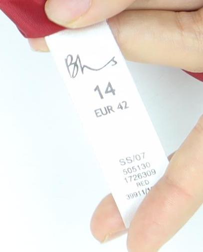 BHS Women’s Red Linen Blend Short Sleeve Suit Jacket Size 14