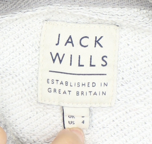 Womens UK Size 8 Jack Wills Grey Pullover Hoodie