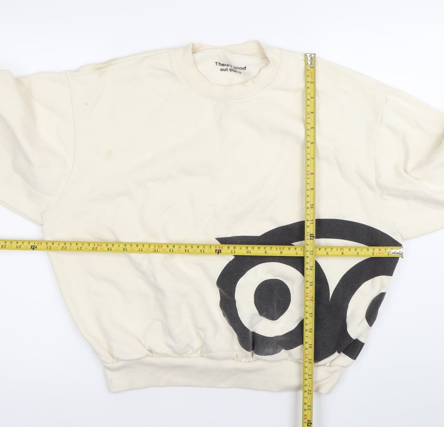 EVERYBODY.WORLD Women Ivory Cotton Logo Sweatshirt Size S