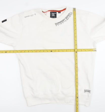 Superdry Men’s White Medium Pullover Crew Neck Sweatshirt