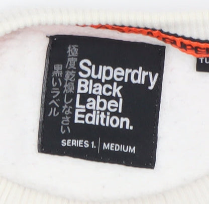 Superdry Men’s White Medium Pullover Crew Neck Sweatshirt
