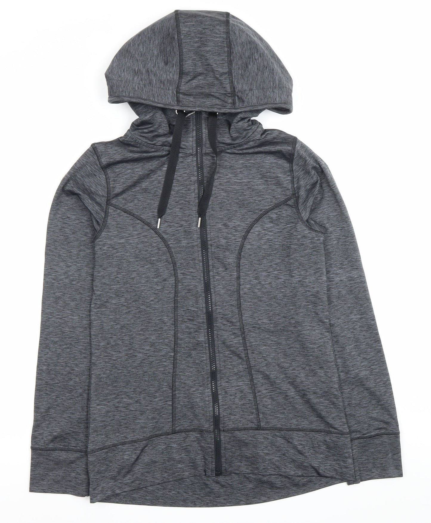 F&F Womens Grey Full Zip Hoodie Size 10 Slim Fit Sportswear