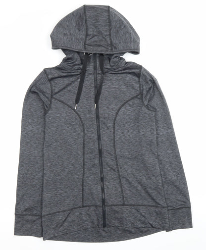 F&F Womens Grey Full Zip Hoodie Size 10 Slim Fit Sportswear