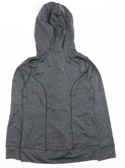 F&F Womens Grey Full Zip Hoodie Size 10 Slim Fit Sportswear