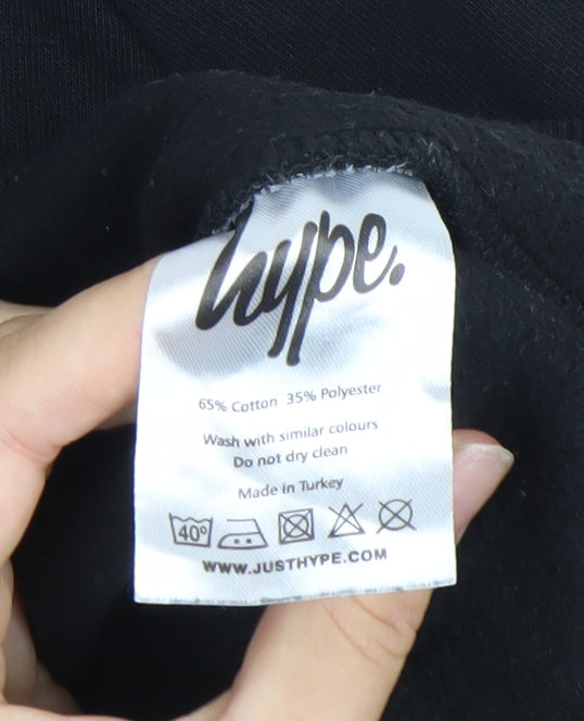 Hype Boys Black Sweatshirt 13 Years Crew Neck Pullover Logo Jumper