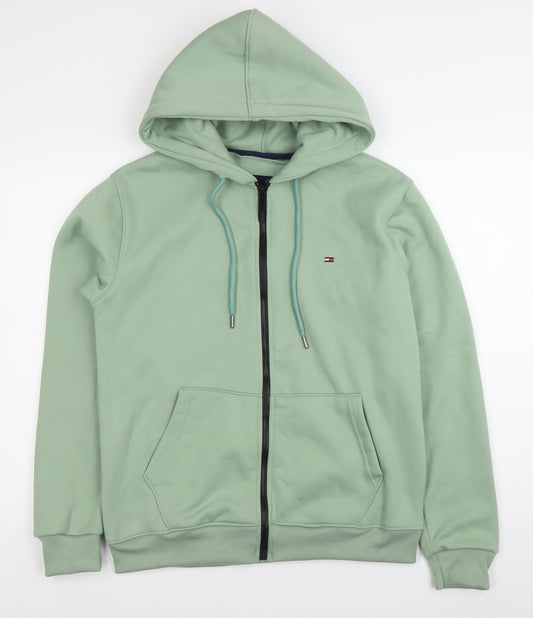 Tommy Hilfiger Men’s Green Full Zip Hoodie Sweatshirt S Regular Fit