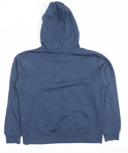 Primark Unisex Blue Pullover Hoodie S Sports Team Logo Casual