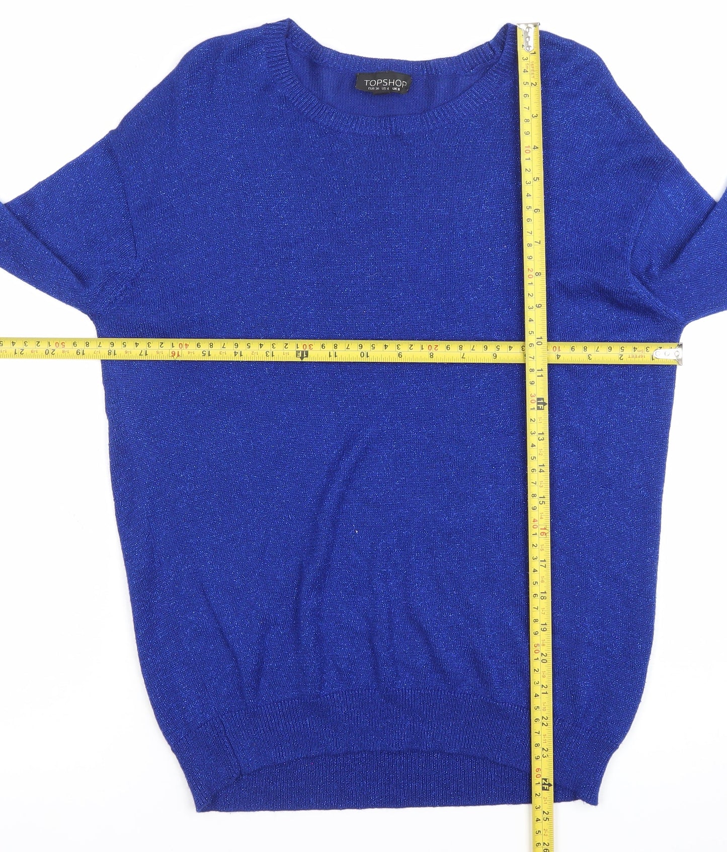 Womens UK Size 8 Topshop Blue Pullover Jumper