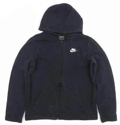 Nike Boys Black Full Zip Hoodie XL 158-170cm Standard Fit Logo