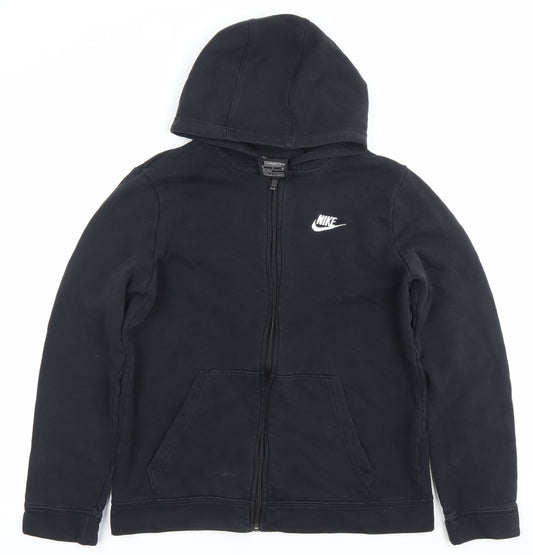 Nike Boys Black Full Zip Hoodie XL 158-170cm Standard Fit Logo