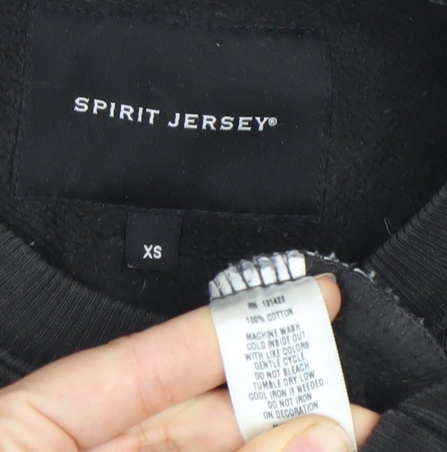 Spirit Jersey Womens Black Los Angeles Sweatshirt XS Cotton Crew Neck