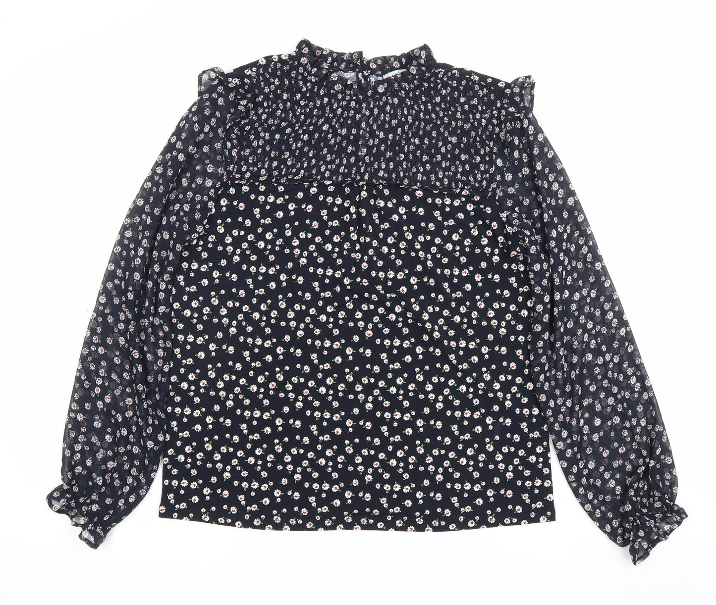 Womens UK Size S Oasis Black Tunic Blouse