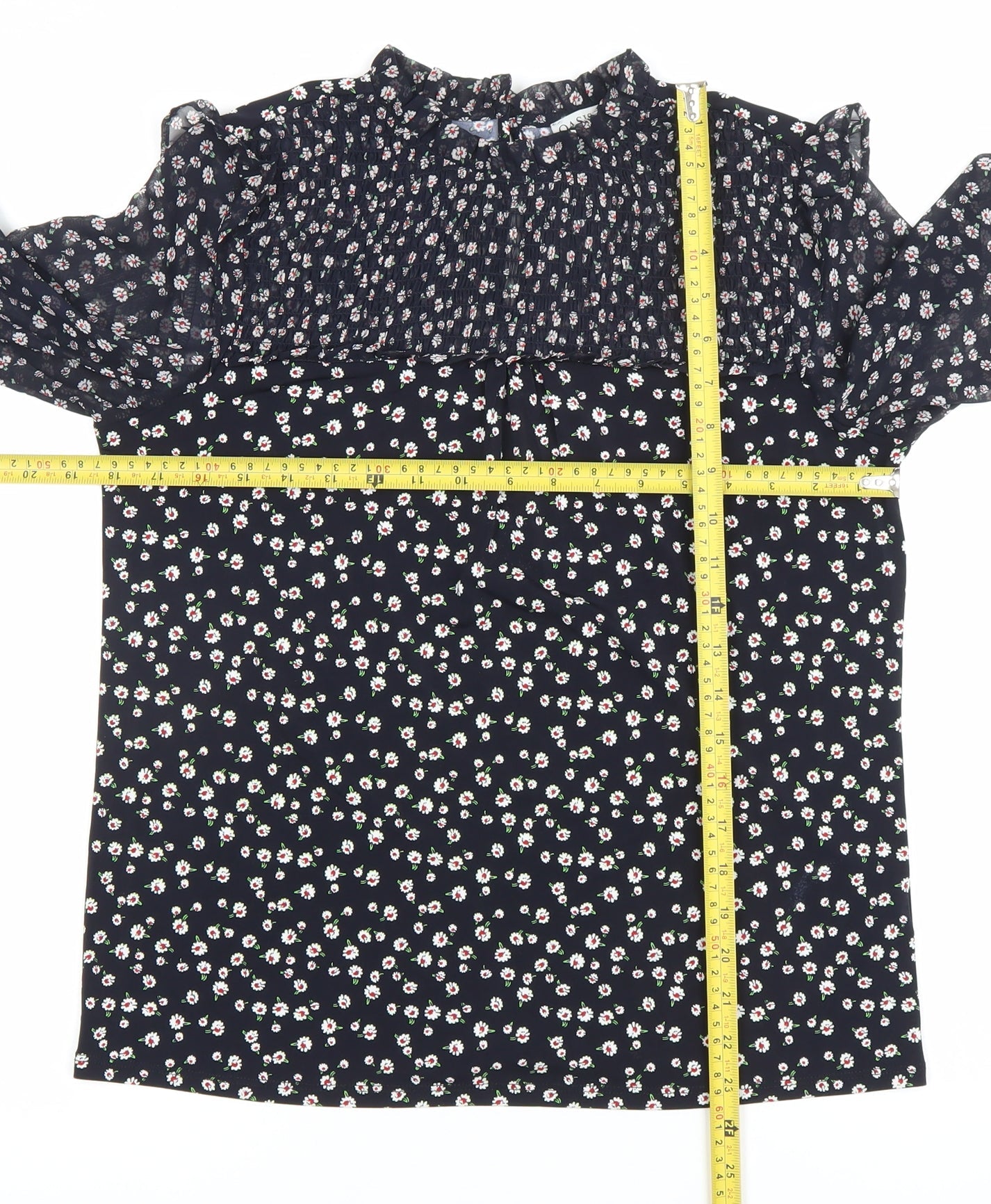 Womens UK Size S Oasis Black Tunic Blouse
