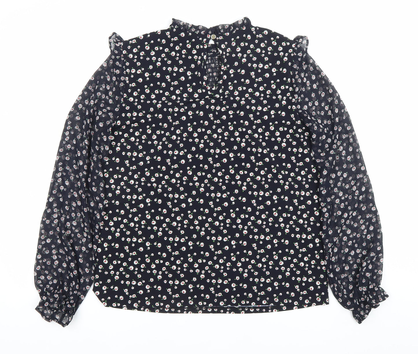 Womens UK Size S Oasis Black Tunic Blouse