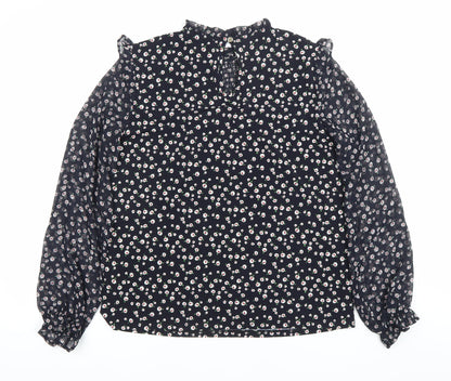 Womens UK Size S Oasis Black Tunic Blouse