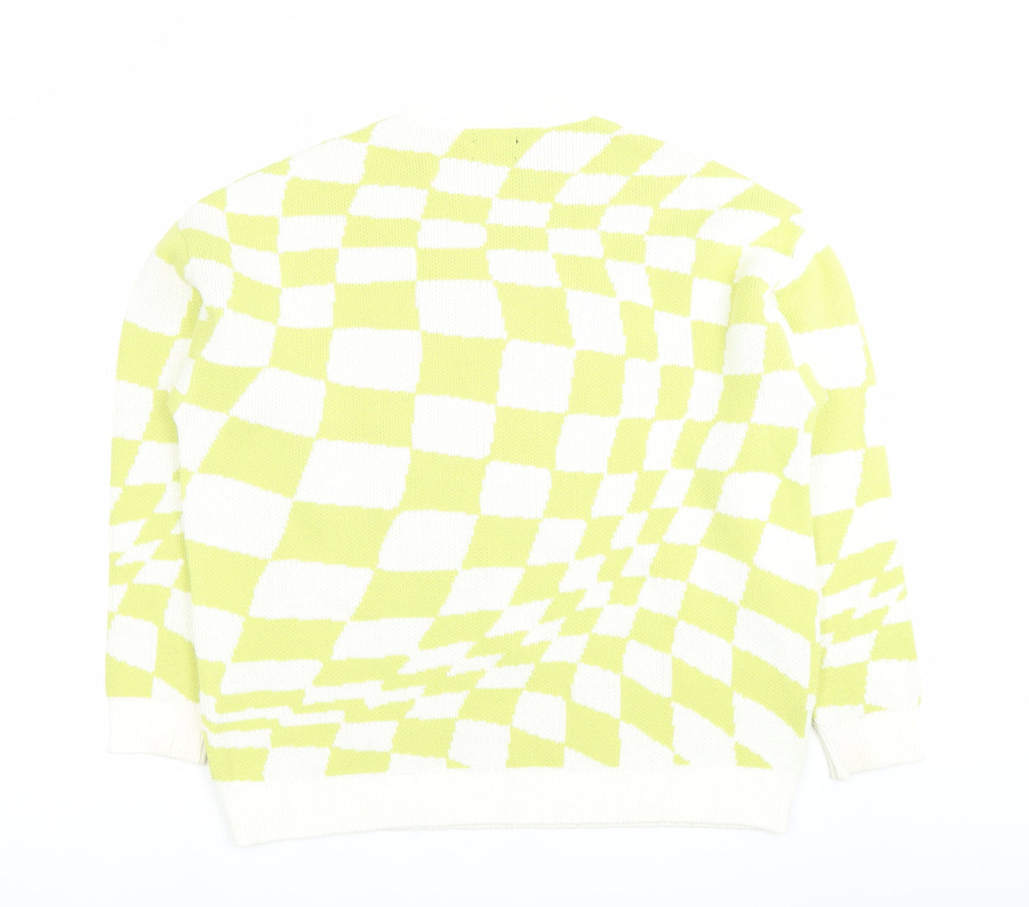 ASOS DESIGN Men’s Multicoloured Check Jumper Size S Crew Neck Knit