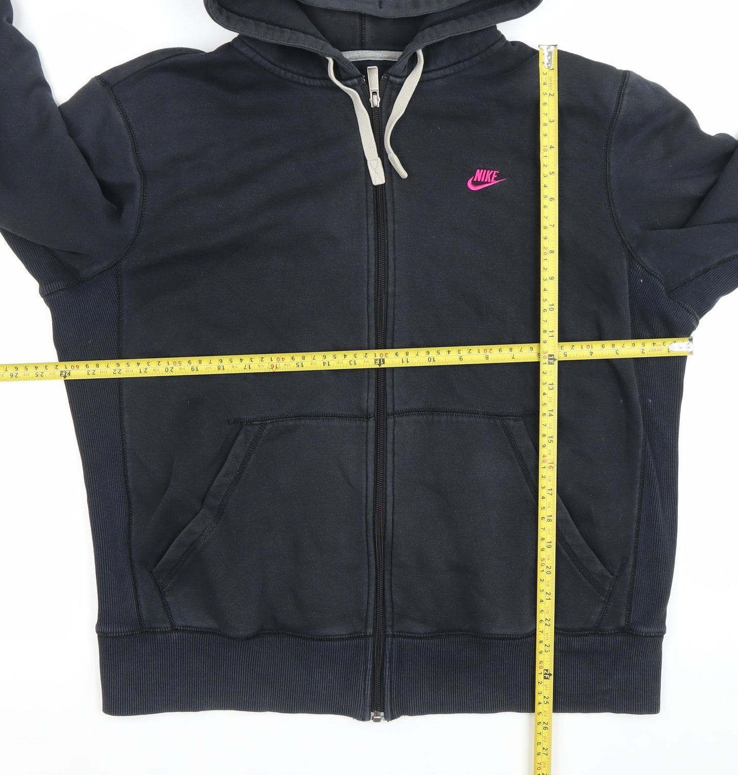 Nike Womens Black Full Zip Hoodie Sweatshirt XL Cotton Blend