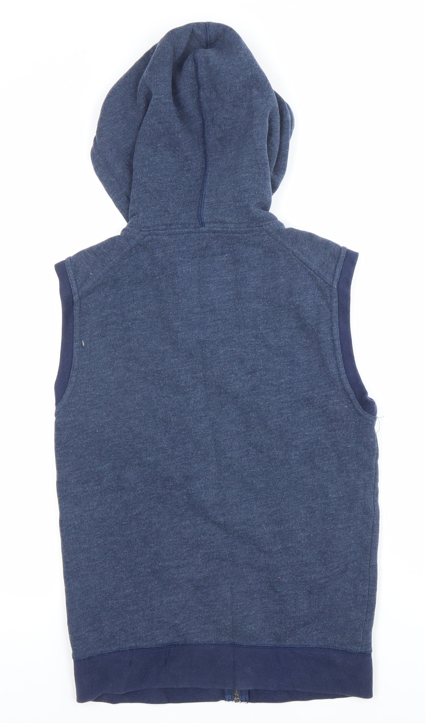 Aéropostale Mens Blue Sleeveless Hoodie Vest XS Full Zip Hooded