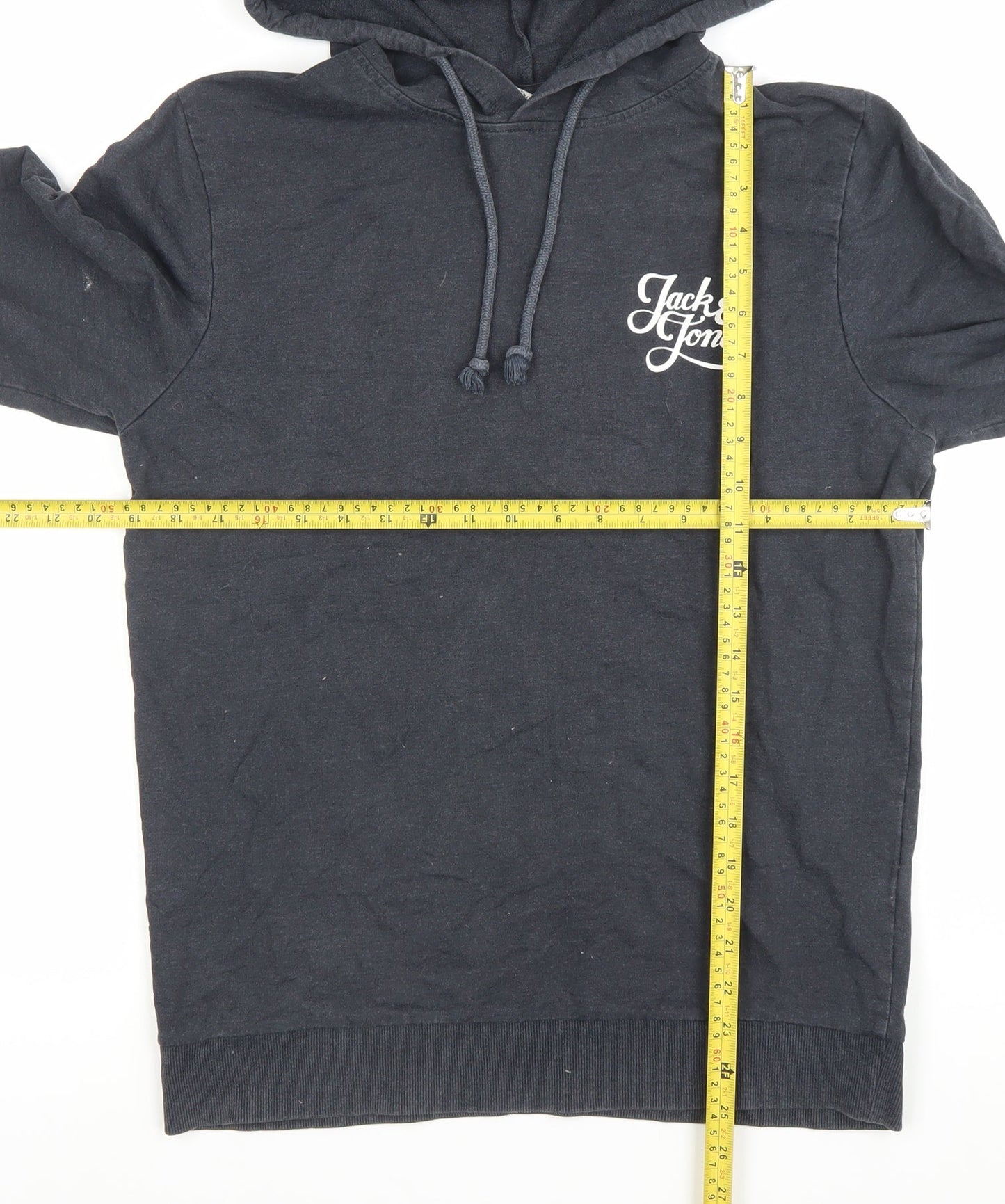 Mens UK Size M JACK & JONES Black Pullover Hoodie