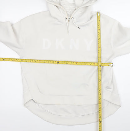DKNY Women’s White Pullover Hoodie Size S Logo Sportswear