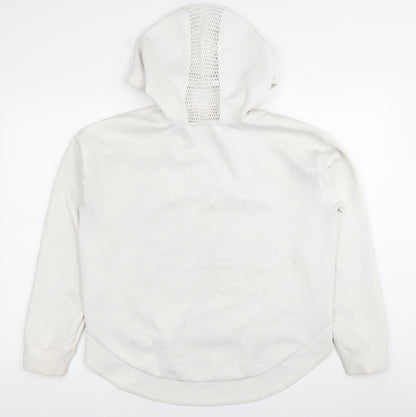 DKNY Women’s White Pullover Hoodie Size S Logo Sportswear