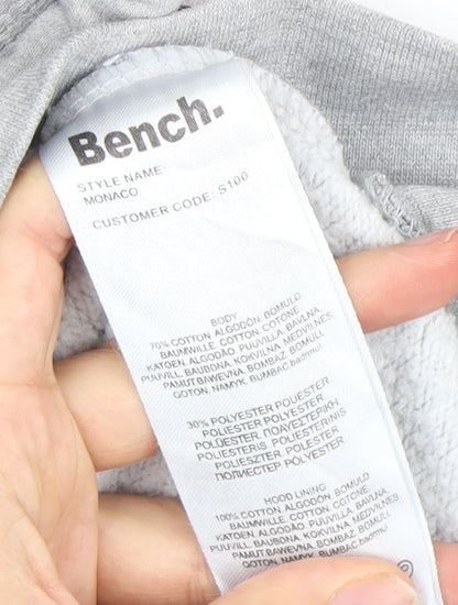 Bench Womens Grey Pullover Hoodie Size 14 Logo Print Casual