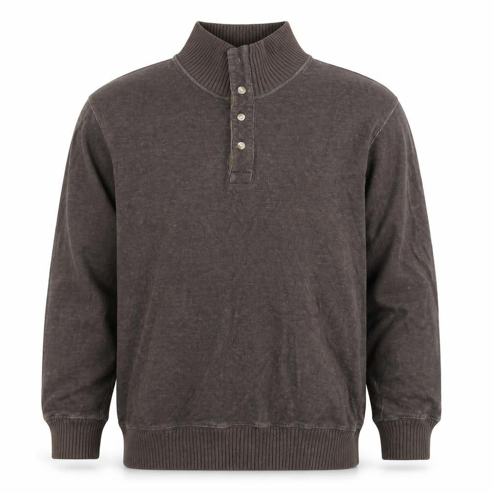 Mens UK Size M Marks and Spencer Brown Henley Sweatshirt