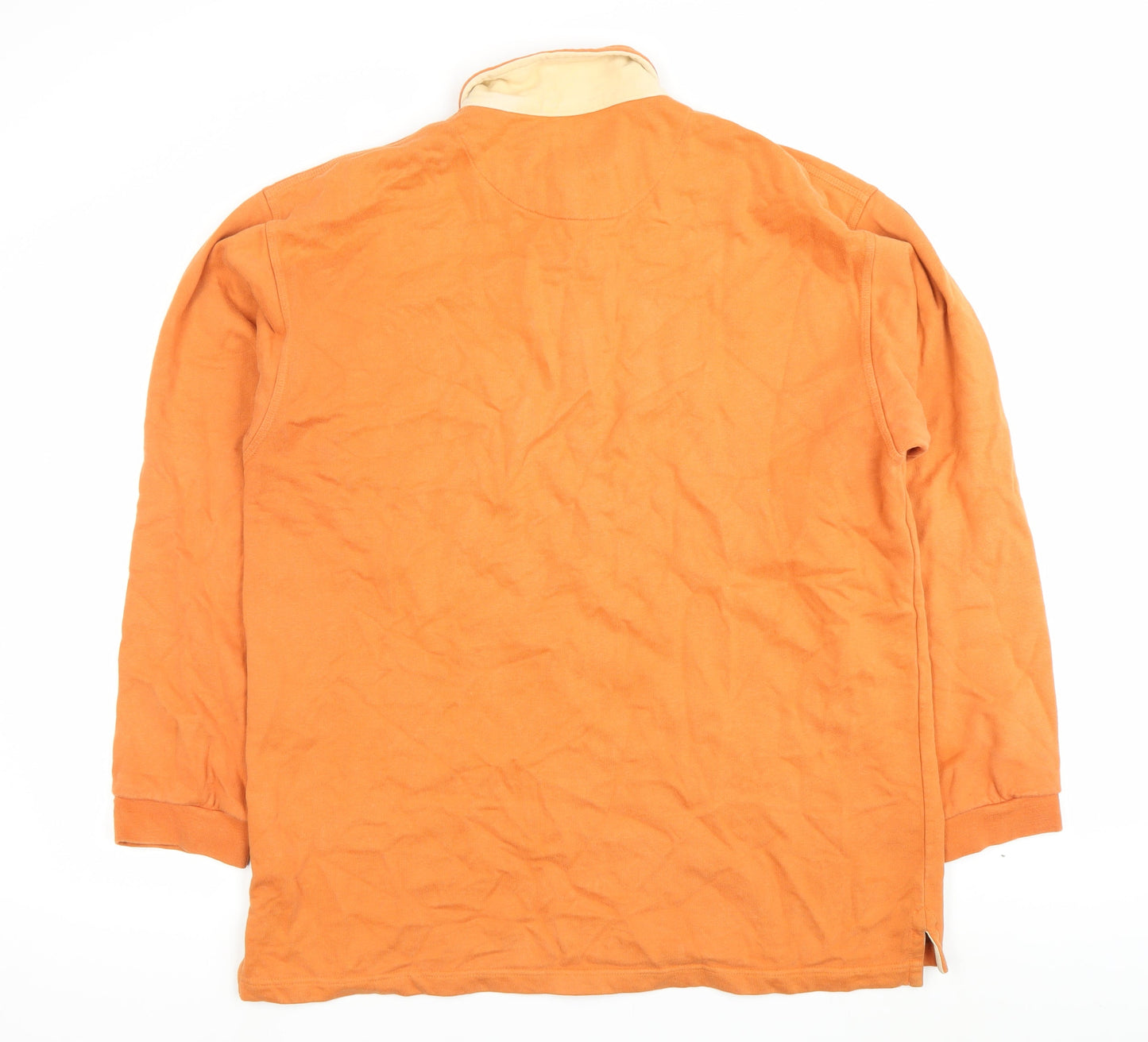 Mens UK Size L Fat Face Orange Henley Sweatshirt