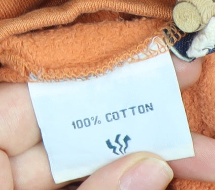 Mens UK Size L Fat Face Orange Henley Sweatshirt