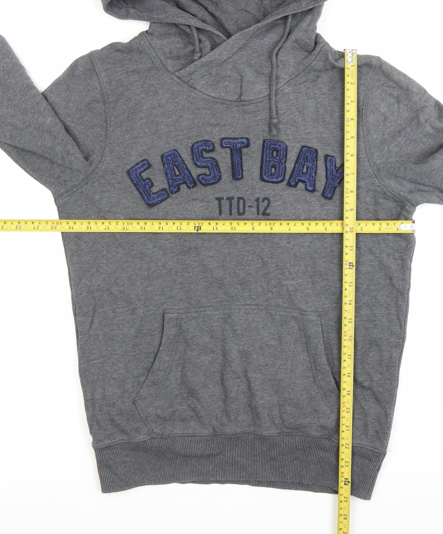 Tom Tailor Mens Grey Hoodie Small Pullover Embroidered East Bay