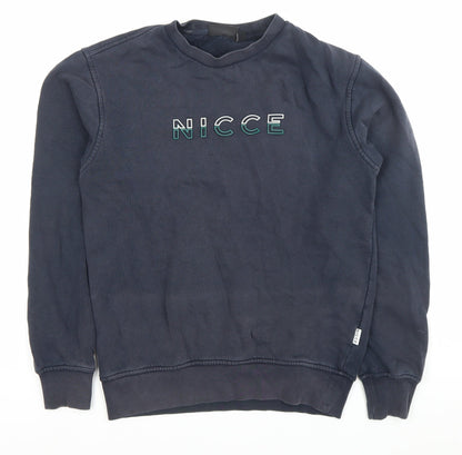Mens UK Size XS NICCE Blue Pullover Sweatshirt