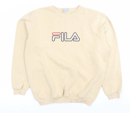 Mens UK Size L FILA Beige Pullover Sweatshirt