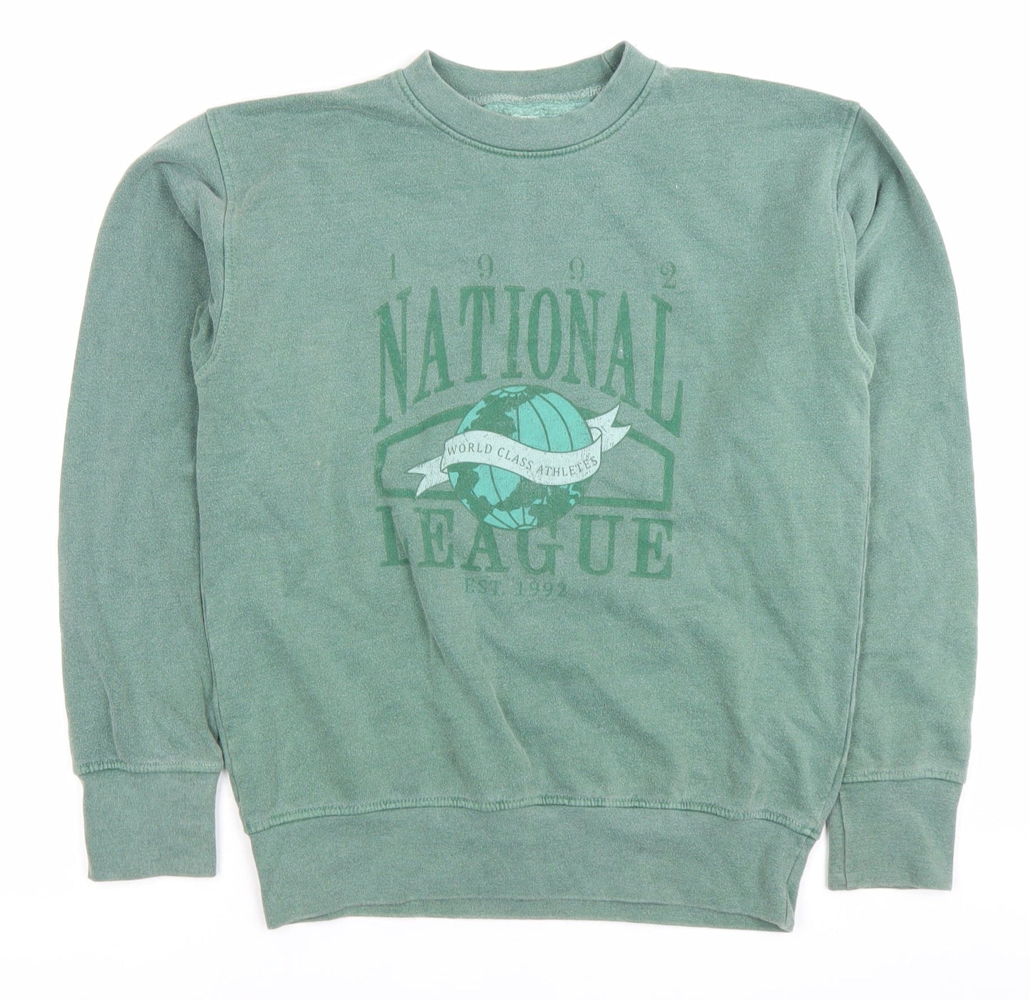Daisy Street Womens Green XS Sweatshirt Pullover Cotton National League