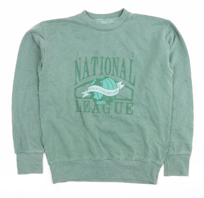 Daisy Street Womens Green XS Sweatshirt Pullover Cotton National League