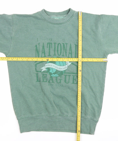 Daisy Street Womens Green XS Sweatshirt Pullover Cotton National League