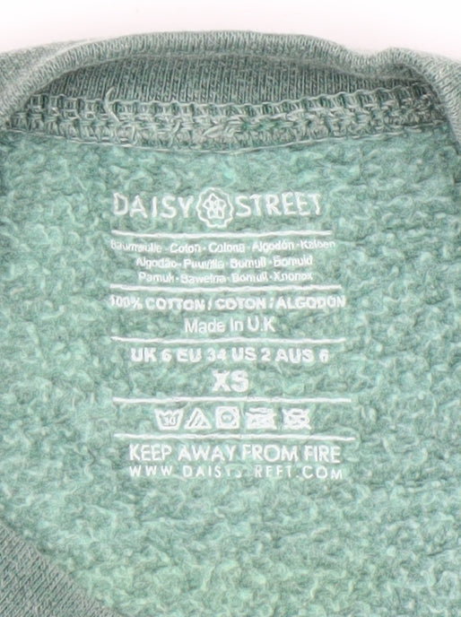 Daisy Street Womens Green XS Sweatshirt Pullover Cotton National League