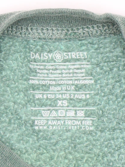 Daisy Street Womens Green XS Sweatshirt Pullover Cotton National League